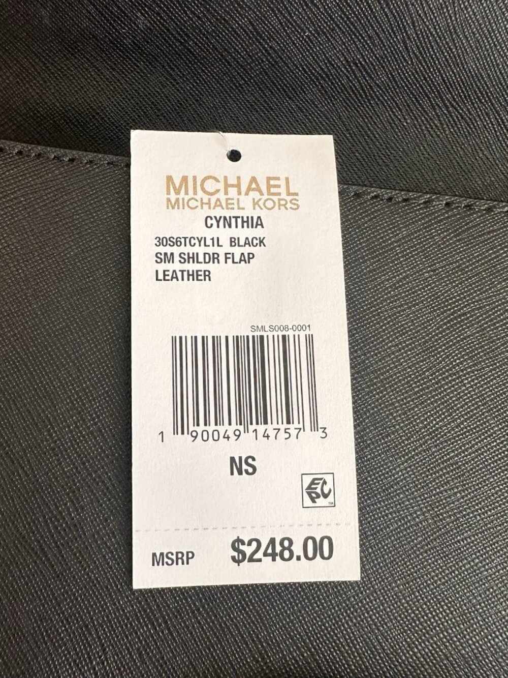 NWT Michael Kors Cynthia Shoulder Bag Black Flap Leather Extra Strap $248 Classi - Picture 2 of 10